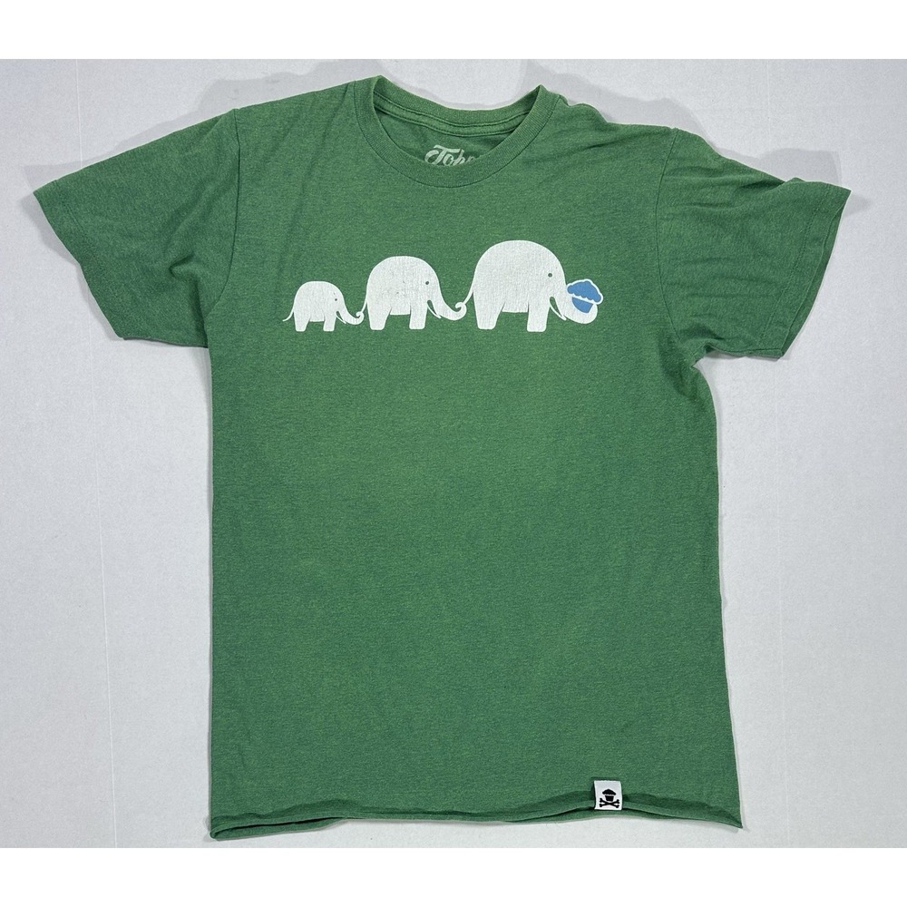 Johnny Cupcakes T-Shirt Mens S Green Elephant Cupcake Graphic Tee Rare
